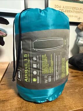 REI AirRail 1.5 Self-Inflating Sleeping Pad - Teal and Gray